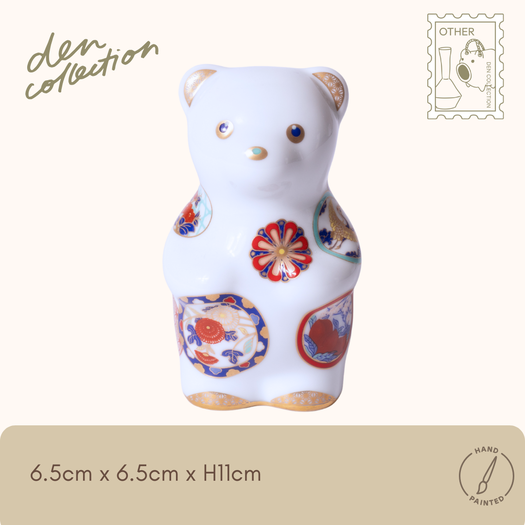 有田焼 momoco bear 【吉祥古伊万里】 / Arita Ware momoco bear Kissho Ko-Imari – 12種の吉祥文様をまとった多彩な色彩の磁器ベアフィギュア