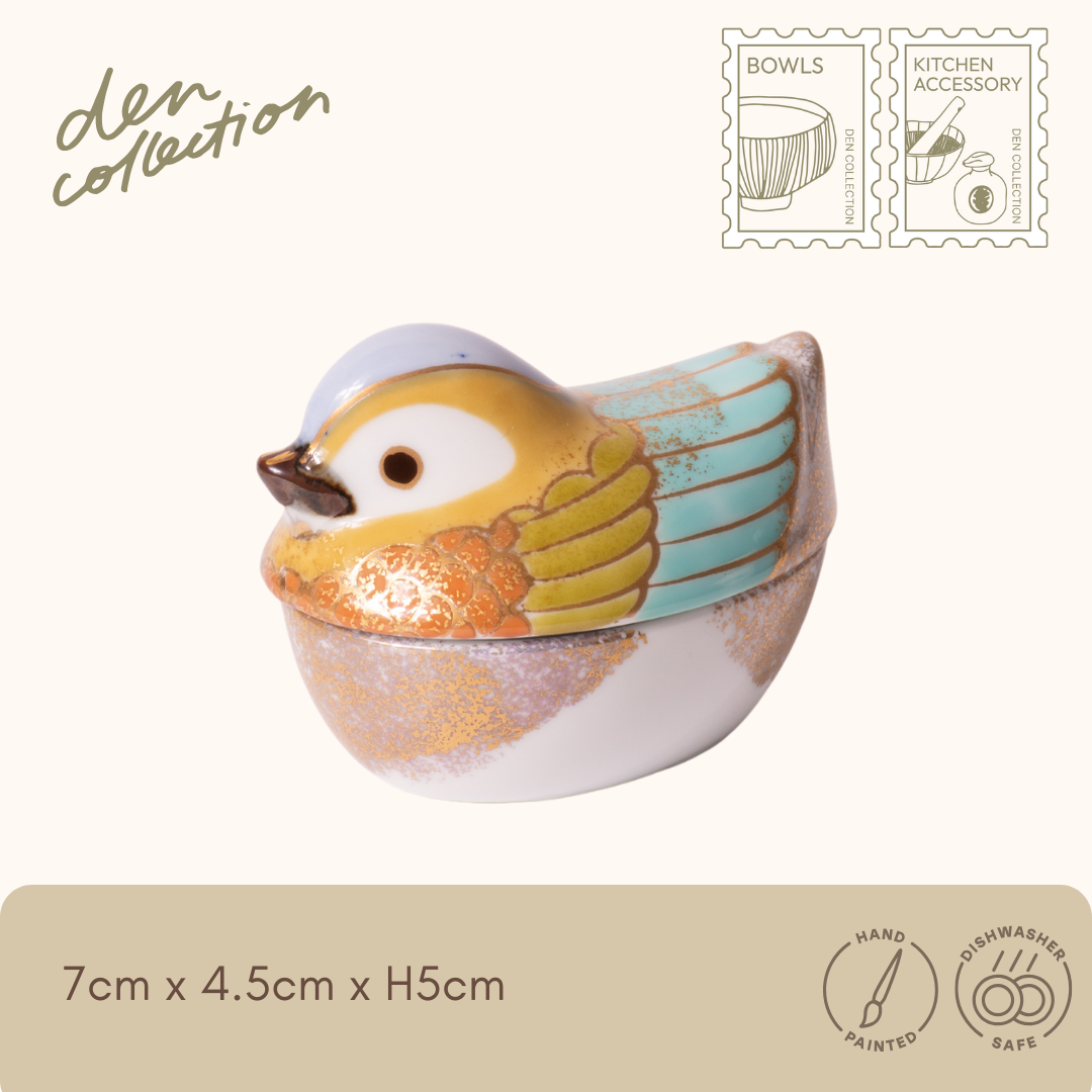 有田焼 錦おしどり 珍味入 メス / Arita Ware Nishiki Oshidori Duck (Female) – 仲睦まじい夫婦の象徴、おしどりをかたどった華やかな器