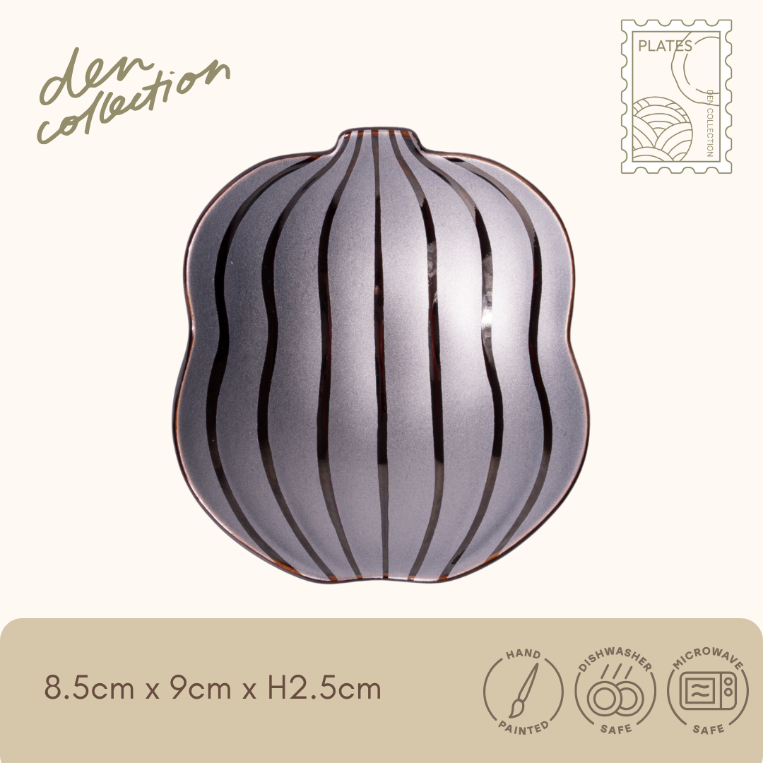 有田焼 錦雲母銀彩あめ釉 瓢型小皿 / Arita Ware Silver Amber Glaze Gourd-shaped Small Plate – 銀彩とあめ釉を施した縁起の良い瓢箪型の小皿