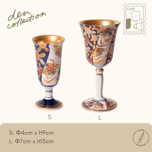 有田焼 ワインカップ 染錦捻割草花文 / Arita Wine Cup with Kinrande Floral