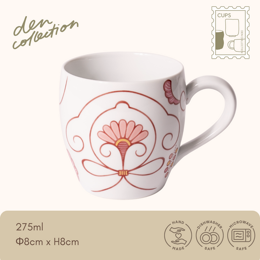 有田焼 ゆいからくさ マグカップ 紅赤 / Arita Ware Yui Karakusa Mug Cup Beniiro – 伝統唐草文様をアレンジした華やかな赤色の和モダンマグ