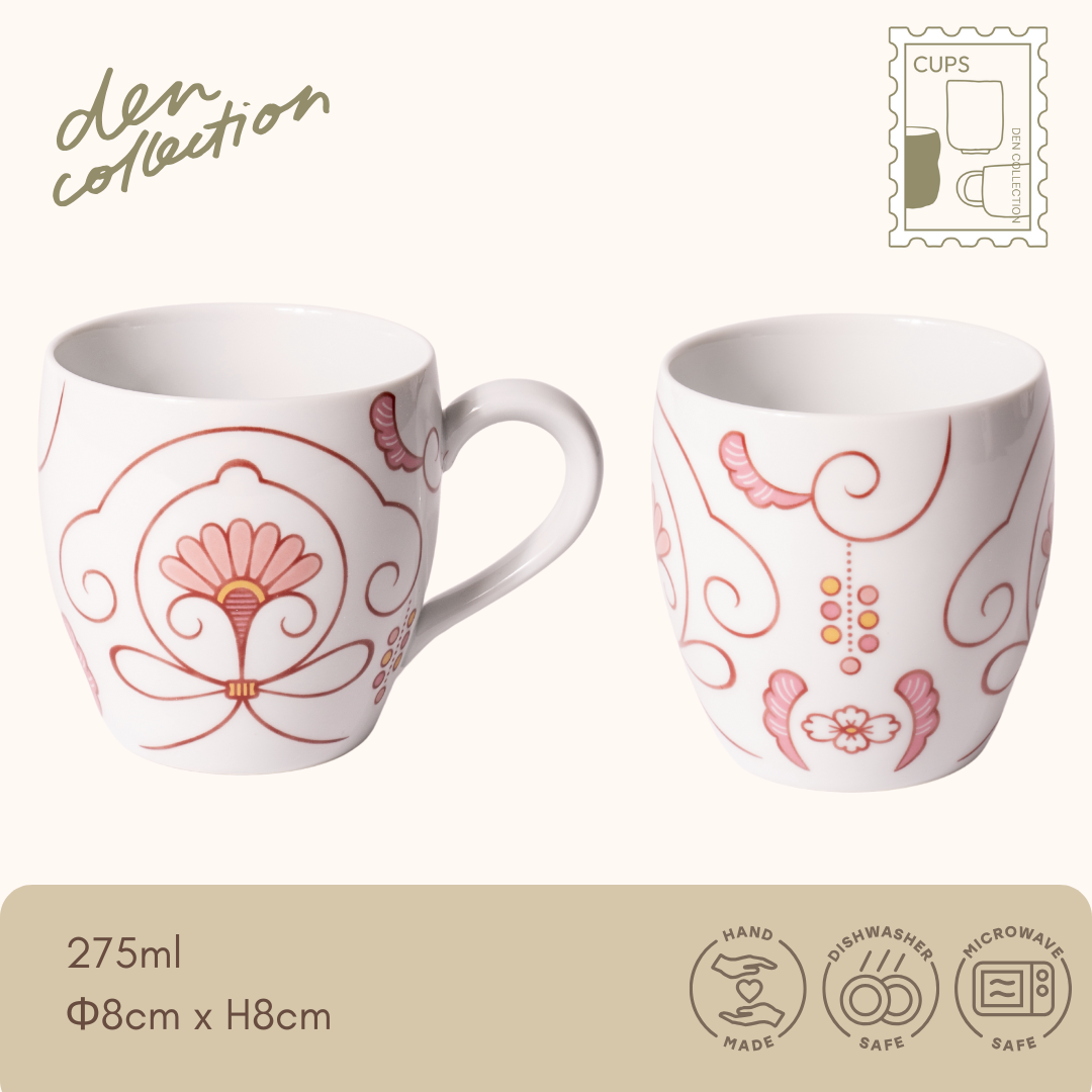 有田焼 ゆいからくさ マグカップ 紅赤 / Arita Ware Yui Karakusa Mug Cup Beniiro – 伝統唐草文様をアレンジした華やかな赤色の和モダンマグ