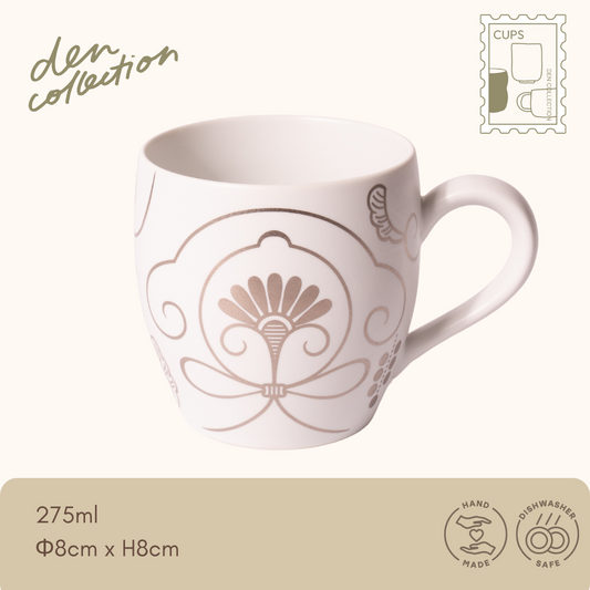 有田焼 ゆいからくさ マグカップ 白金 / Arita Ware Yui Karakusa Mug Cup Platinum – 唐草文様をアレンジした白金色デザインの上品な和モダンマグ