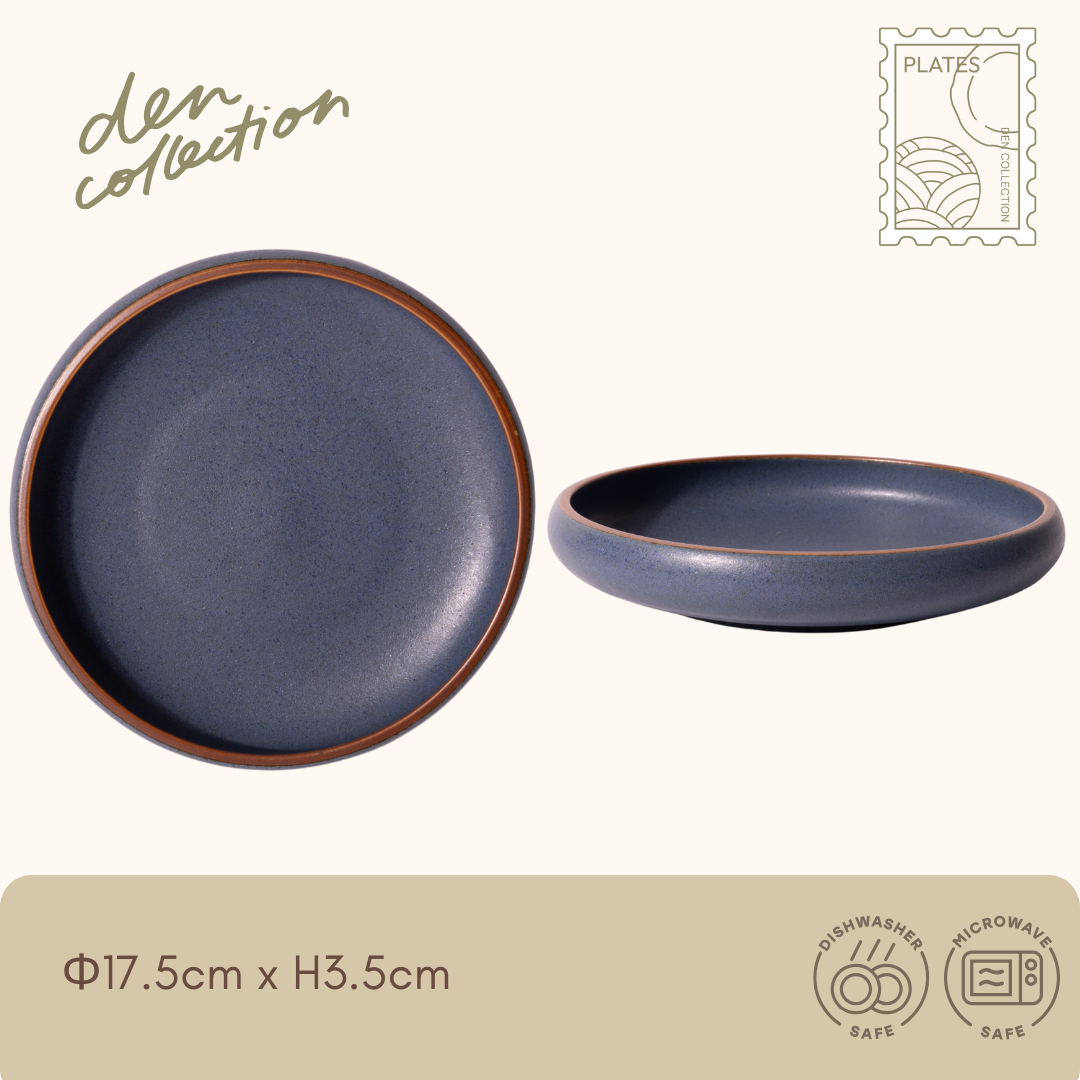 マカロンサンドプレート チョコミント / Macaron Sand Plate Chocolate Mint – 深みのあるブルーの落ち着いたデザイン | Deep blue pastel plate with modern look