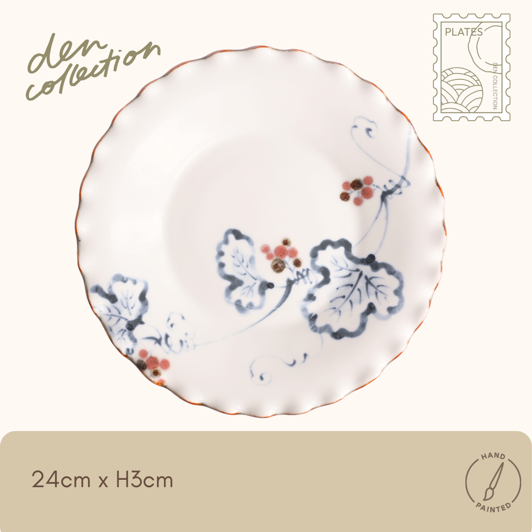 Eto Mi Sometsuke Grape Rim Plate