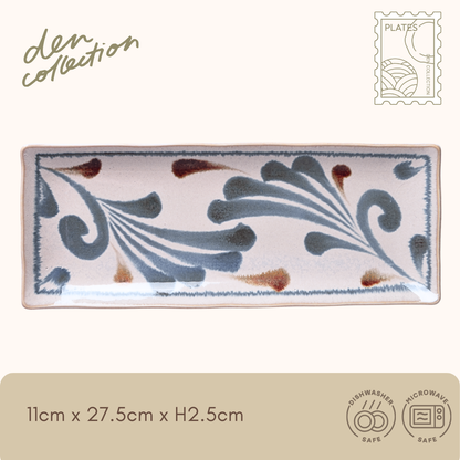 Brush Blue 長角皿