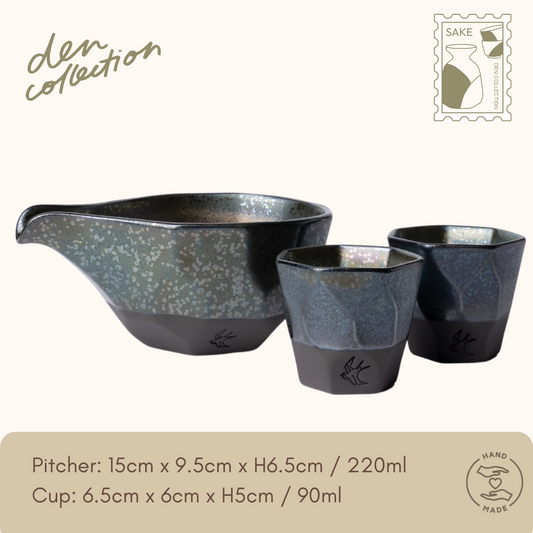 つばめ工房 酒器セット メタリックブルー / Tsubame Sake Set Metallic Blue