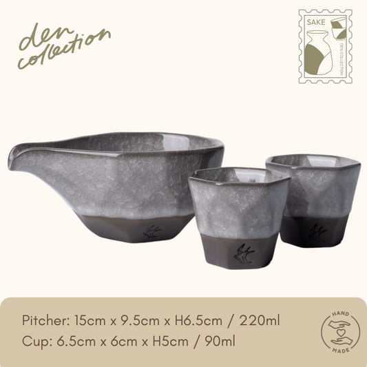 つばめ工房 酒器セット 氷裂貫入 / Tsubame Sake Set Crackle White