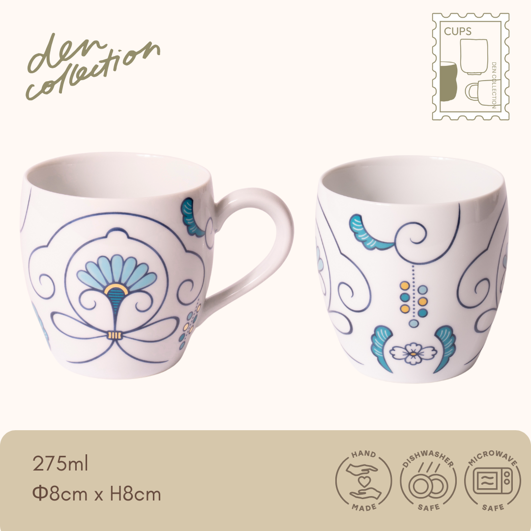 有田焼 ゆいからくさ マグカップ 花浅葱 / Arita Ware Yui Karakusa Mug Cup Hana-Asagi – 伝統唐草文様をアレンジした上品な和モダンマグ