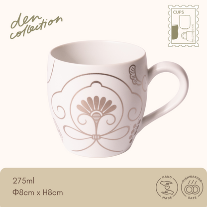 有田焼 ゆいからくさ マグカップ 白金 / Arita Ware Yui Karakusa Mug Cup Platinum – 唐草文様をアレンジした白金色デザインの上品な和モダンマグ