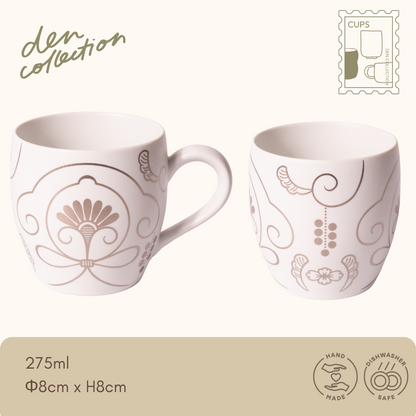 有田焼 ゆいからくさ マグカップ 白金 / Arita Ware Yui Karakusa Mug Cup Platinum – 唐草文様をアレンジした白金色デザインの上品な和モダンマグ