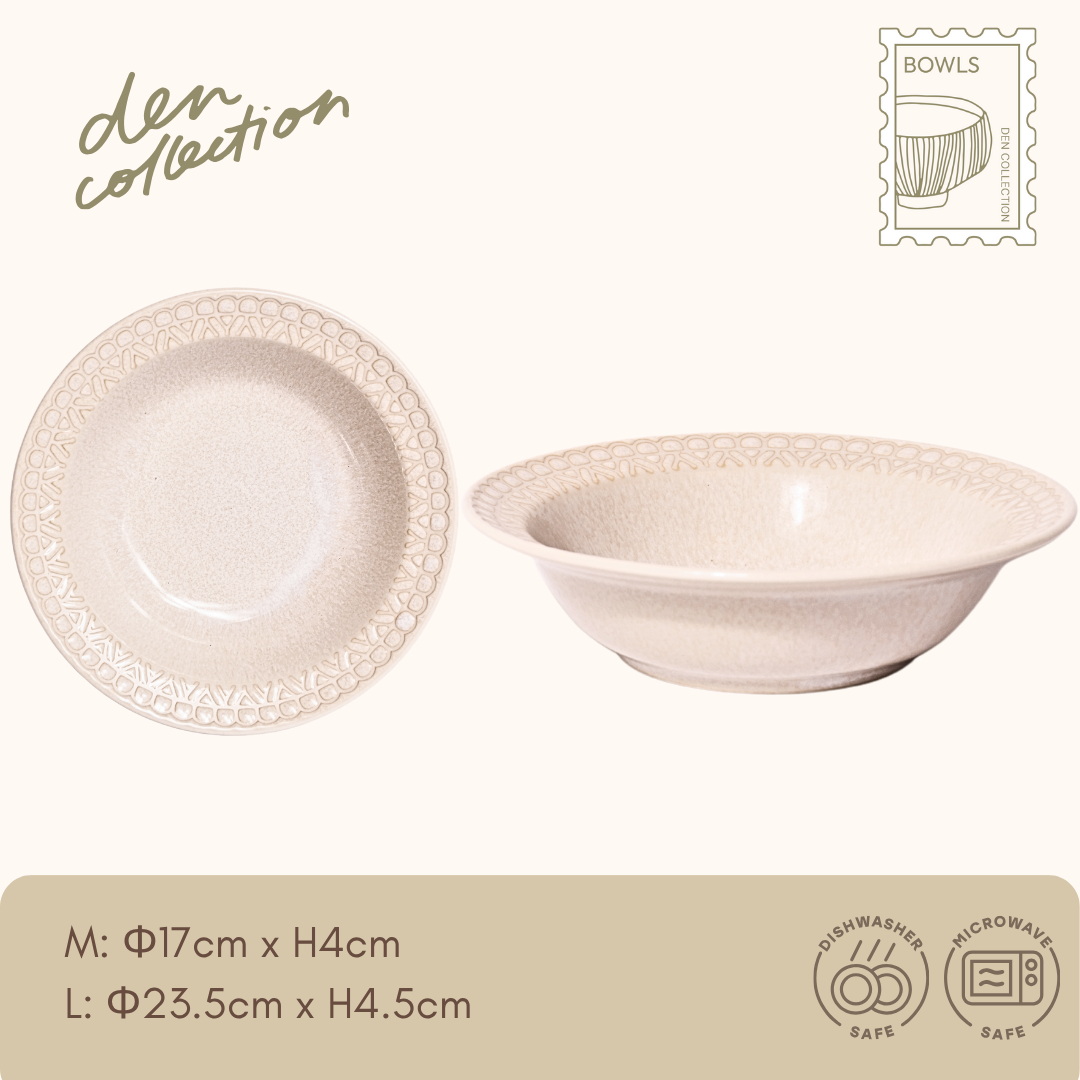 レースリズム ボウル アイボリー / Lace Rhythm Bowl Ivory – 柔らかなアイボリー色と繊細なレース模様が上品なボウル。