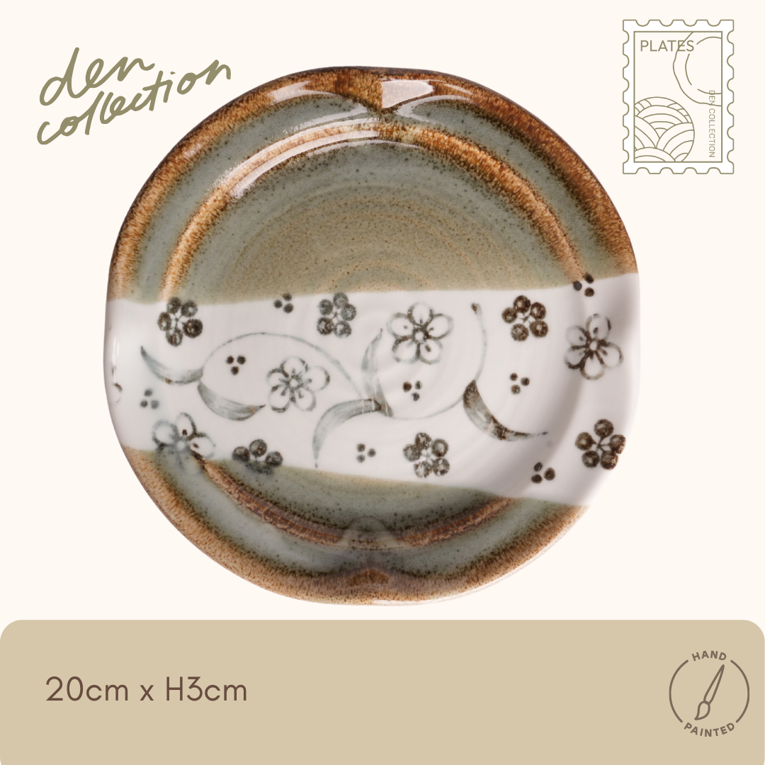 Eto Mi rust-painted plum flower plate