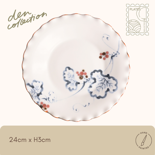 Eto Mi Sometsuke Grape Rim Plate